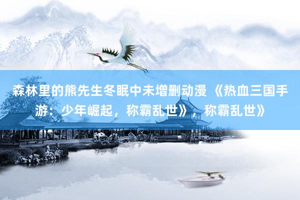 森林里的熊先生冬眠中未增删动漫 《热血三国手游：少年崛起，称霸乱世》，称霸乱世》