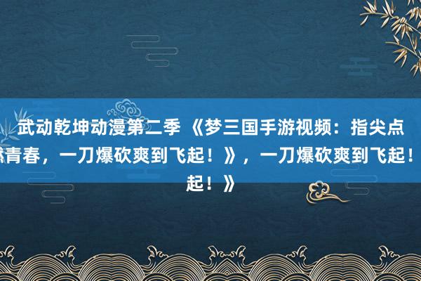 武动乾坤动漫第二季 《梦三国手游视频：指尖点燃青春，一刀爆砍爽到飞起！》，一刀爆砍爽到飞起！》