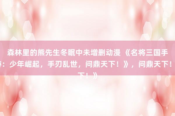 森林里的熊先生冬眠中未增删动漫 《名将三国手游：少年崛起，手刃乱世，问鼎天下！》，问鼎天下！》