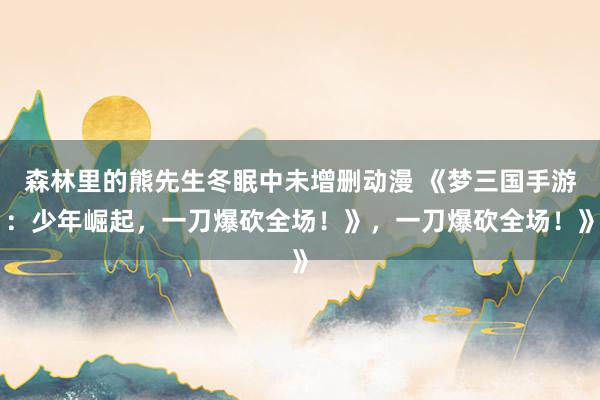 森林里的熊先生冬眠中未增删动漫 《梦三国手游：少年崛起，一刀爆砍全场！》，一刀爆砍全场！》