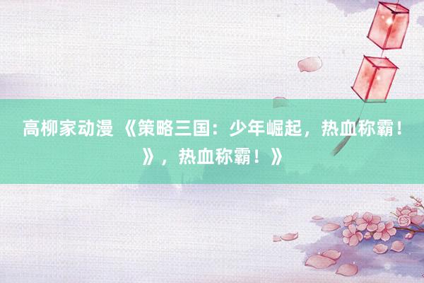 高柳家动漫 《策略三国：少年崛起，热血称霸！》，热血称霸！》