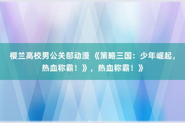 樱兰高校男公关部动漫 《策略三国：少年崛起，热血称霸！》，热血称霸！》