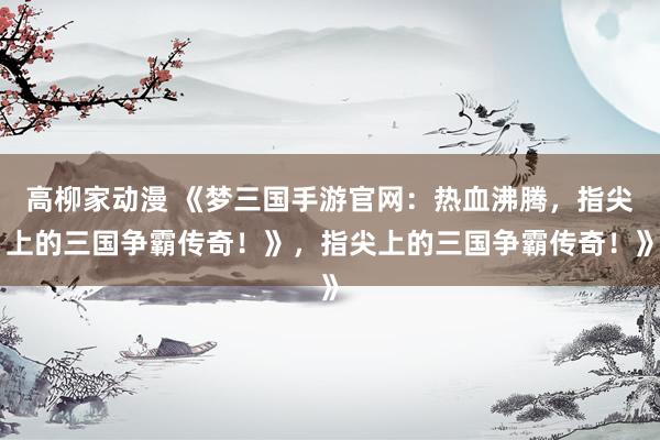 高柳家动漫 《梦三国手游官网：热血沸腾，指尖上的三国争霸传奇！》，指尖上的三国争霸传奇！》