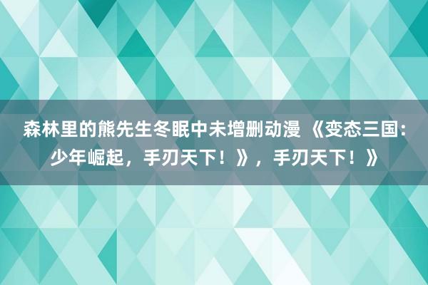 森林里的熊先生冬眠中未增删动漫 《变态三国：少年崛起，手刃天下！》，手刃天下！》