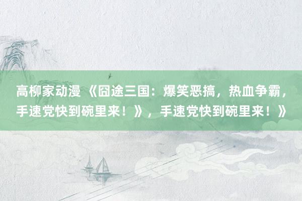 高柳家动漫 《囧途三国：爆笑恶搞，热血争霸，手速党快到碗里来！》，手速党快到碗里来！》