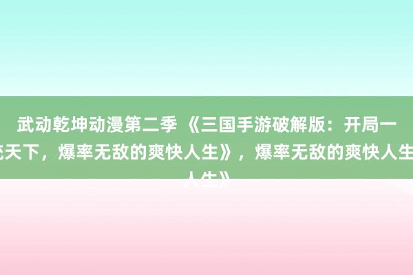 武动乾坤动漫第二季 《三国手游破解版：开局一统天下，爆率无敌的爽快人生》，爆率无敌的爽快人生》