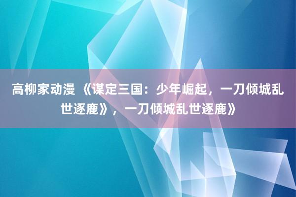 高柳家动漫 《谋定三国：少年崛起，一刀倾城乱世逐鹿》，一刀倾城乱世逐鹿》