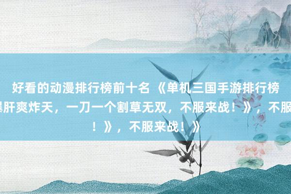 好看的动漫排行榜前十名 《单机三国手游排行榜第一！爆肝爽炸天，一刀一个割草无双，不服来战！》，不服来战！》