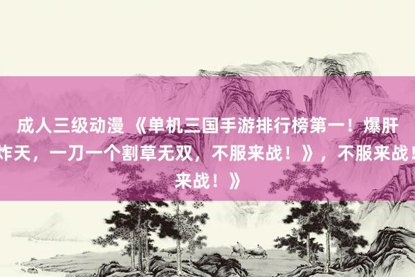 成人三级动漫 《单机三国手游排行榜第一！爆肝爽炸天，一刀一个割草无双，不服来战！》，不服来战！》