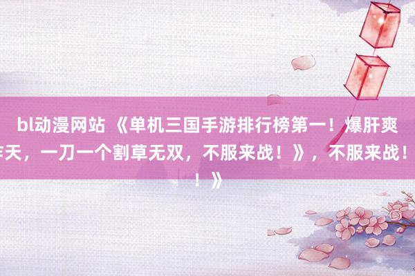 bl动漫网站 《单机三国手游排行榜第一！爆肝爽炸天，一刀一个割草无双，不服来战！》，不服来战！》