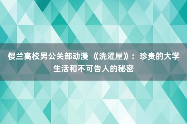 樱兰高校男公关部动漫 《洗濯屋》：珍贵的大学生活和不可告人的秘密