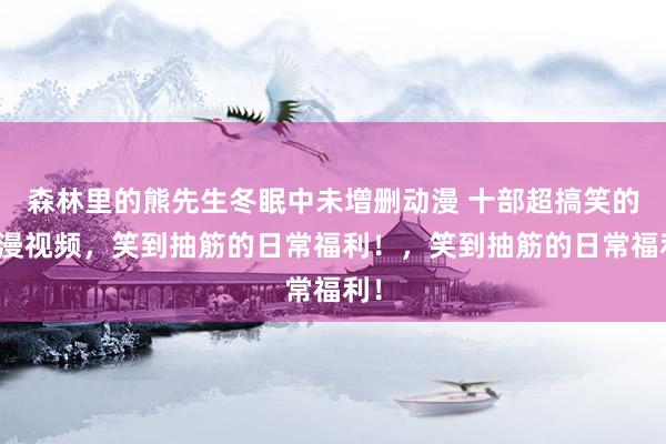 森林里的熊先生冬眠中未增删动漫 十部超搞笑的动漫视频，笑到抽筋的日常福利！，笑到抽筋的日常福利！